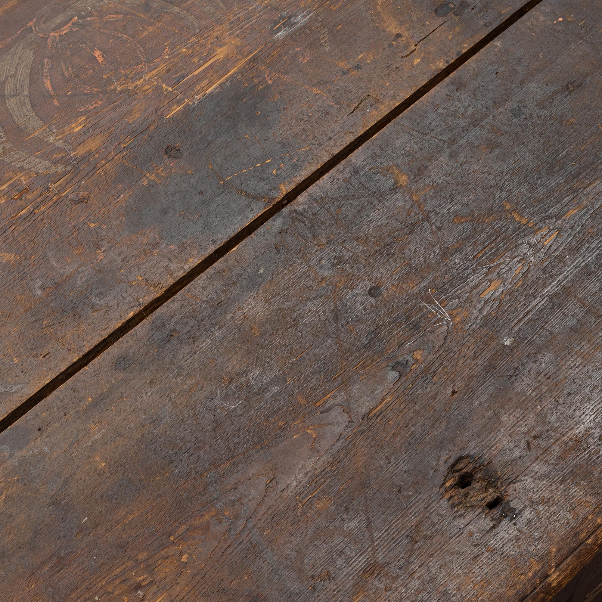 A painted Swedish chest, possibly from Uppland, second half of the 18th century.
