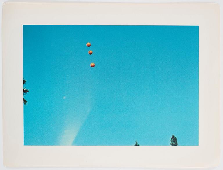 John Baldessari, "Trowing three balls in the air to get a straight line".