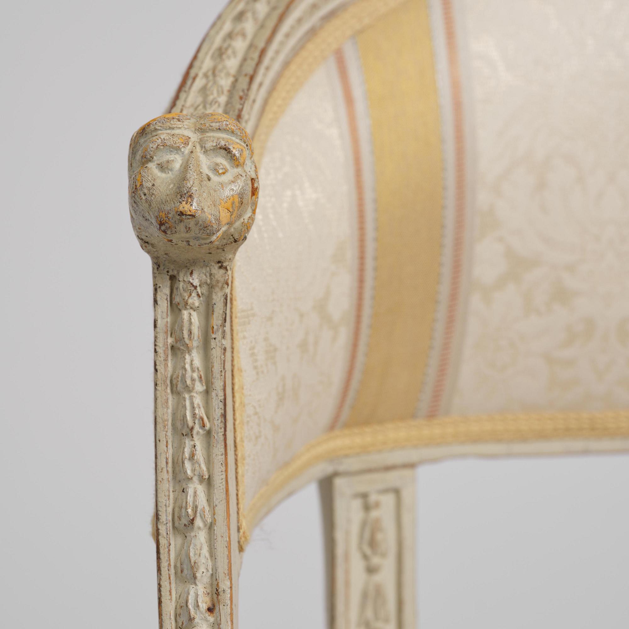 A matched pair of late Gustavian armchairs.