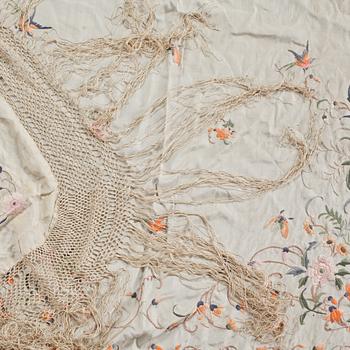 FLYGELDUK, broderat siden, omkring 1900.