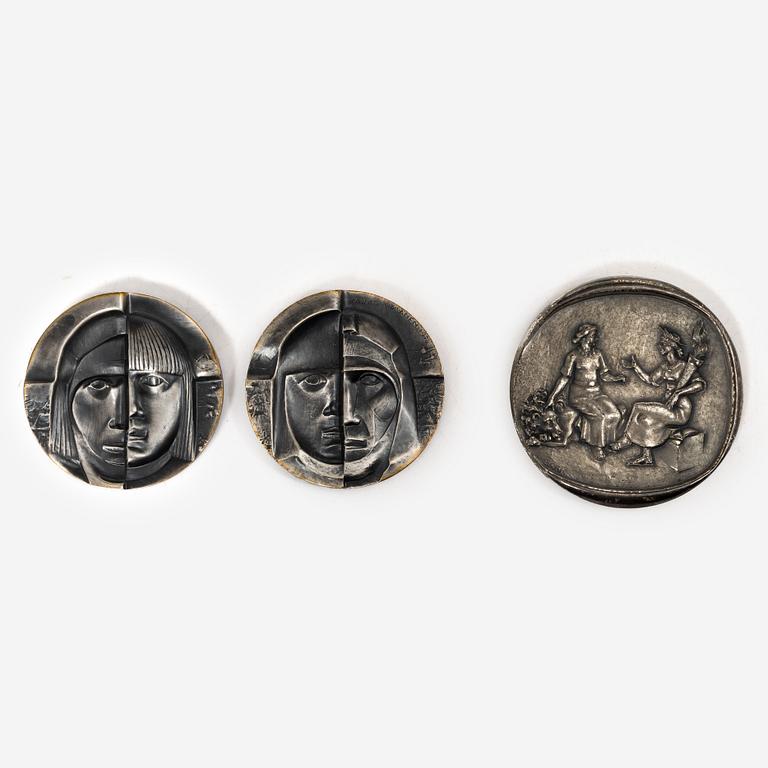 Medals 2 pcs, sterling silver, 1976.