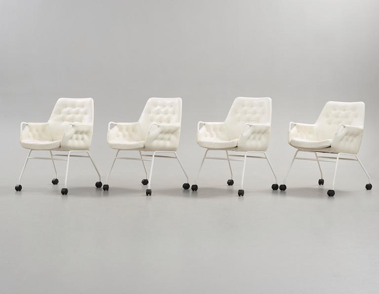 Bruno Mathsson, A set of four Bruno Mathsson 'Mirja MI 444' armchairs, DUX, Sweden.