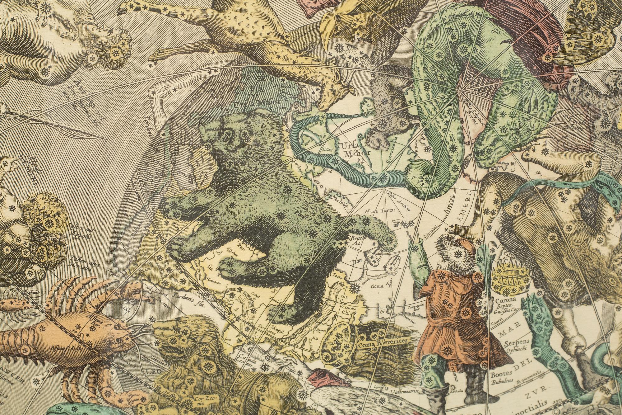 Four maps after Andeas Cellarius "Harmonia Macrocosmica", second half of the 20th century.