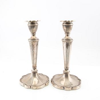 Candlesticks, 1 pair, silver, Swedish import marks.