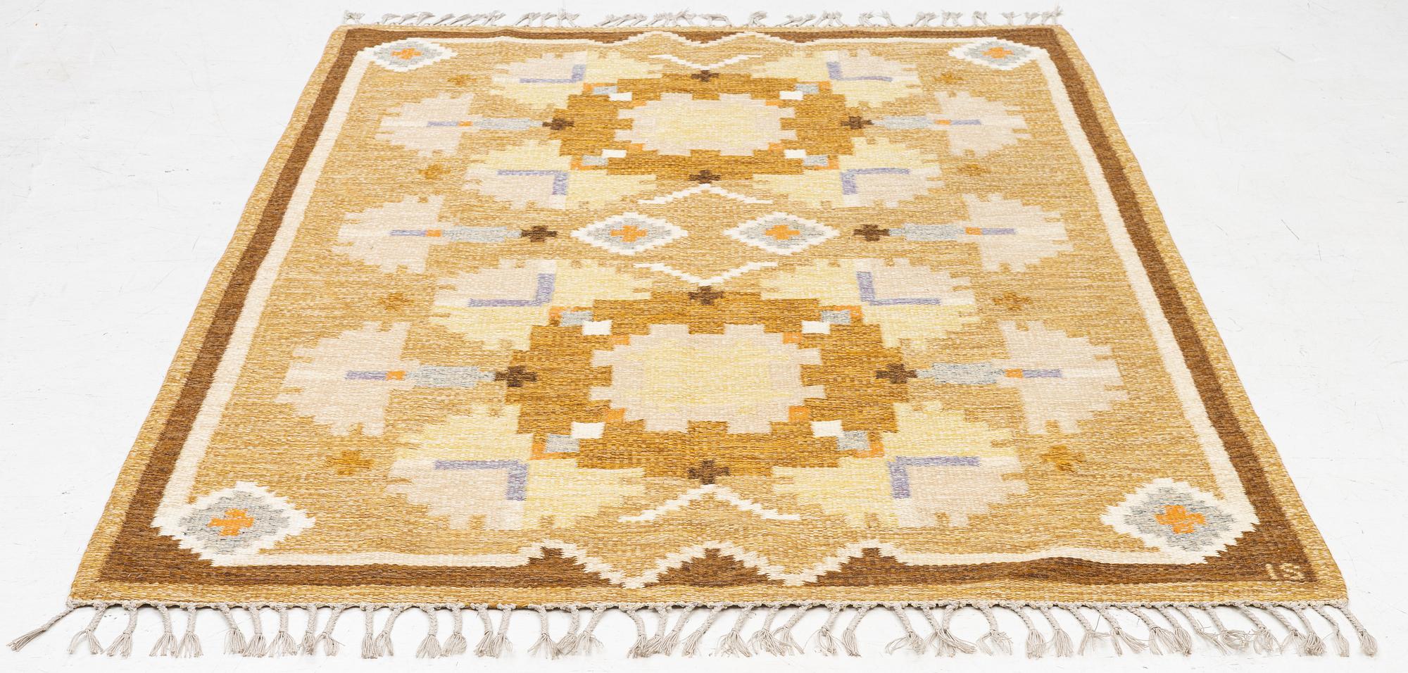 Ingegerd Silow, Rug, “Nejlikan”, rölakan, approx. 238 x 168 cm, signed IS.