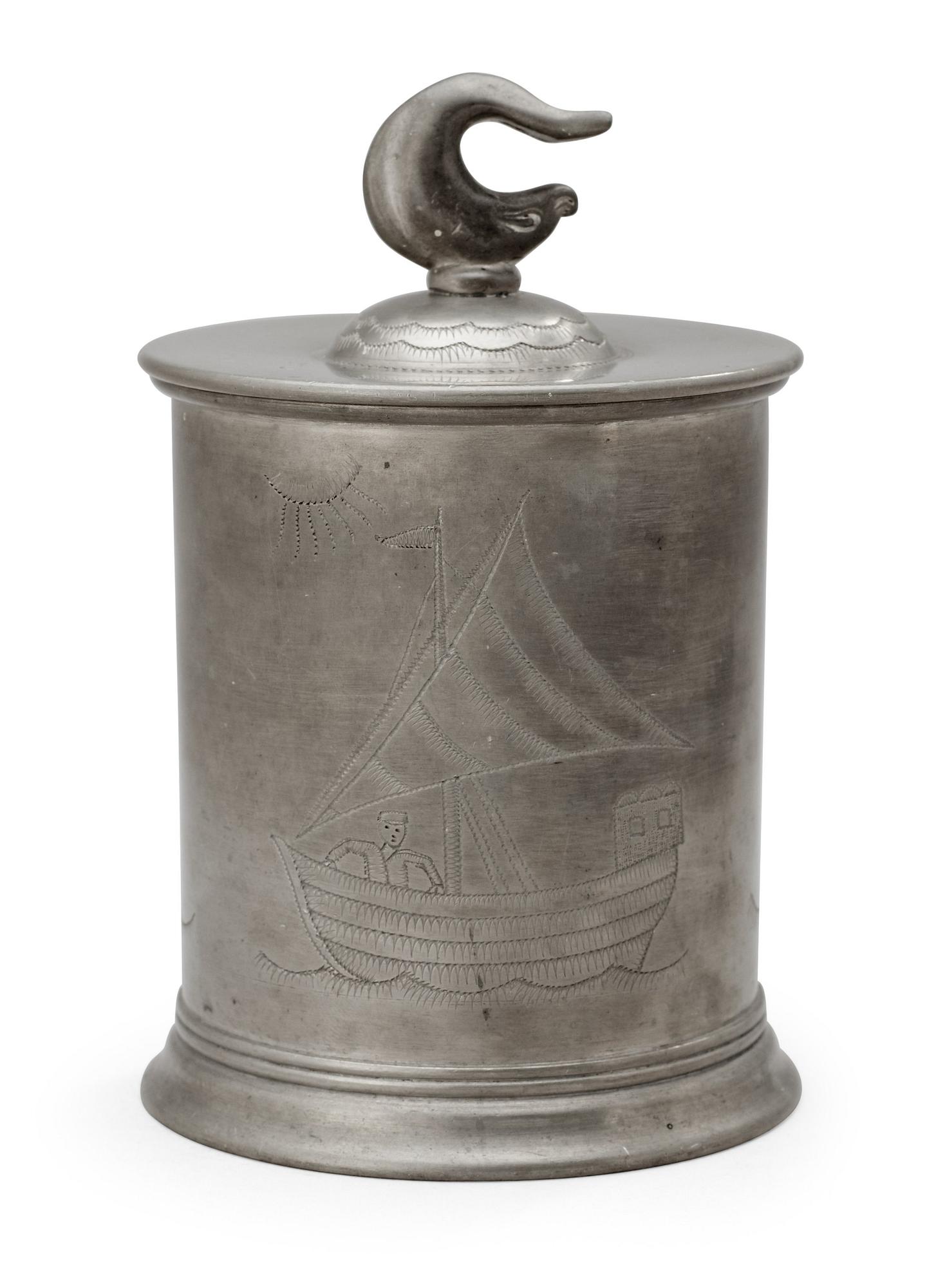 FIRMA SVENSKT TENN, tobaksburk, Stockholm 1928.