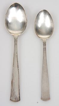 BESTICKSERVISDELAR, 95 st, silver, "Rosenholm" Jacob Ängman, GAB mestadels 1950-tal.