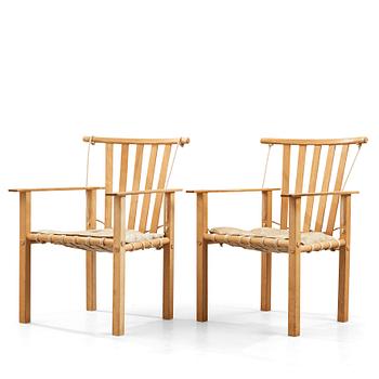 Åke Axelsson, a pair of beech chairs, "Ararat", executed by Åke Axelsson in 1976.