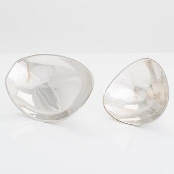 Two sterling silver bowls, Gustav Jansson 1955, 1960, and eight similar silver punsch cups, GAB and CGH 1933-41. Sweden.