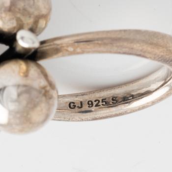 A Georg Jensen silver ring "Moonlight Grapes".