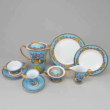 A set of 27 p of dinnerware in porcelain, "Les Tresors de la Mer", Versace for Rosenthal.