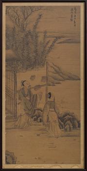 UNIDENTIFIED ARTIST, ink and colour on paper, Qing dynasty, after Shanguan Zhou, dated 1756.