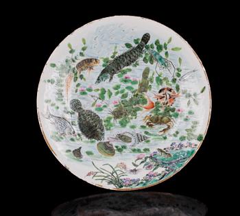 TAZZA, porslin. Kina. Sen Qing. 1800/1900-tal.