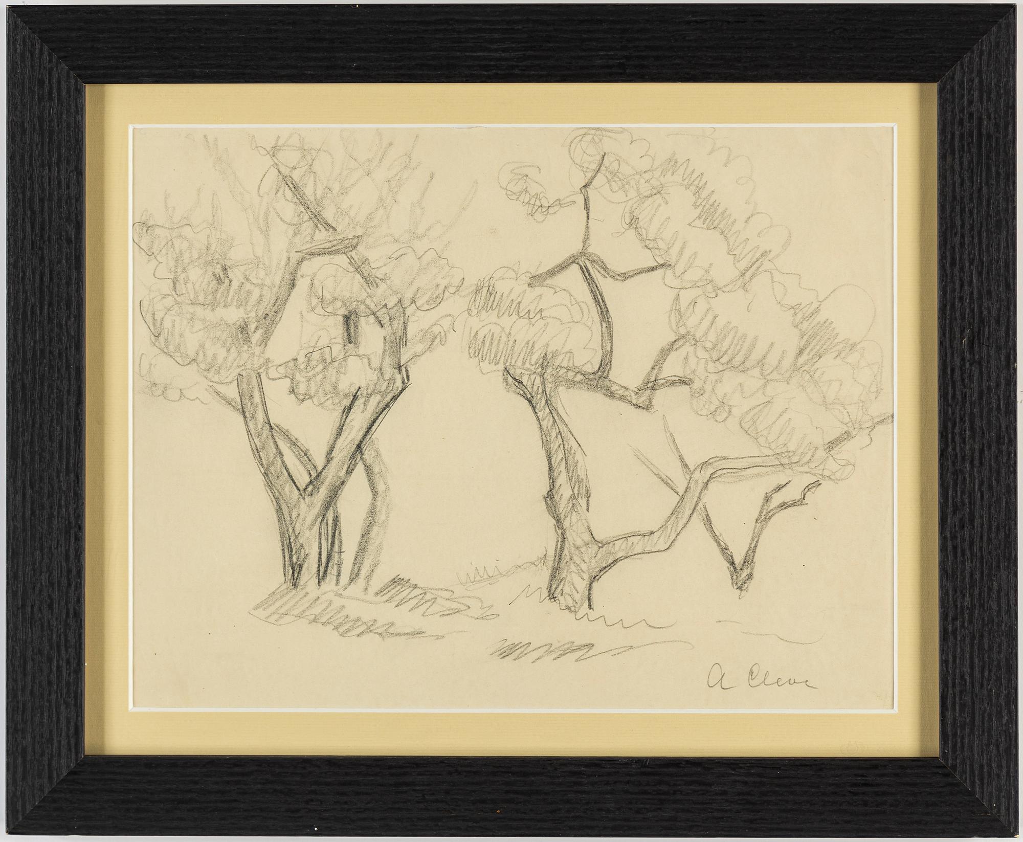 AGNES CLEVE, pencil on paper. Signed A Cleve.