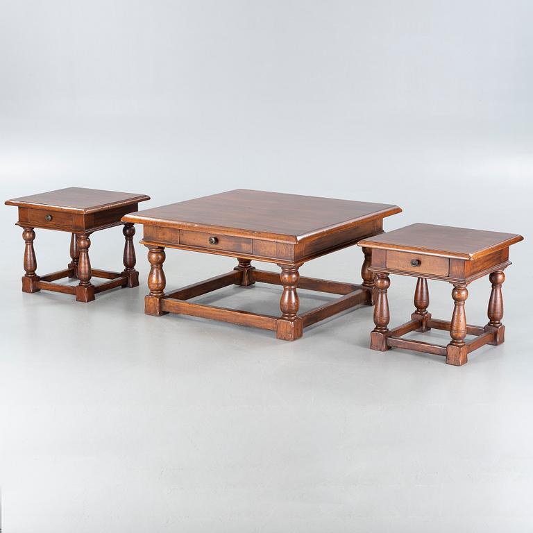 A coffee table and two side tables from Italy, second half of the 20th century.