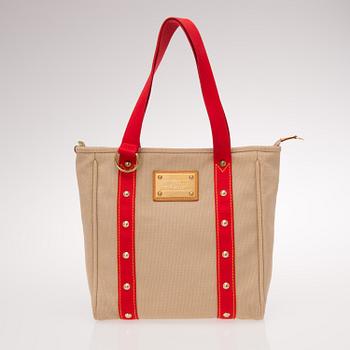 LOUIS VUITTON CANVAS ANTIGUA CABAS MM TOTE BAG.