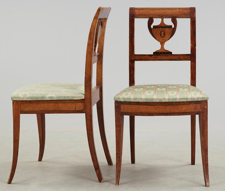 STOLAR, 7 stycken, empire, 1800-talets första hälft.