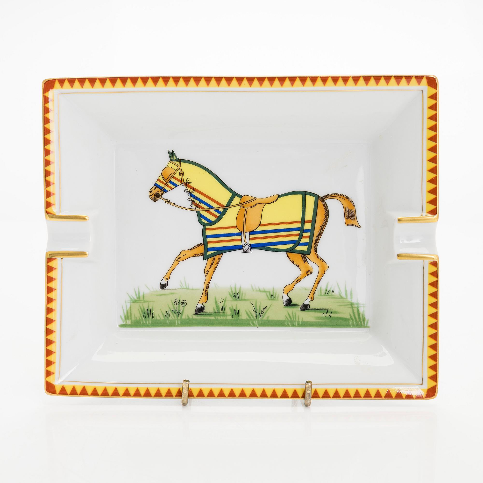 Hermès, a porcelain ashtray, France.