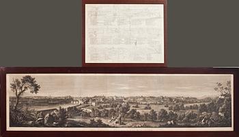 KOPPARSTICK, 2 delar. "Veduta Generale Citta Di Roma Presa Del Monte Avention". 1700/1800-tal.