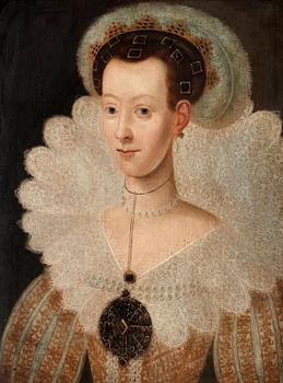 Jacob Hoefnagel Attributed to, "Konung Gustaf II Adolf" och "Drottning Maria Eleonora".