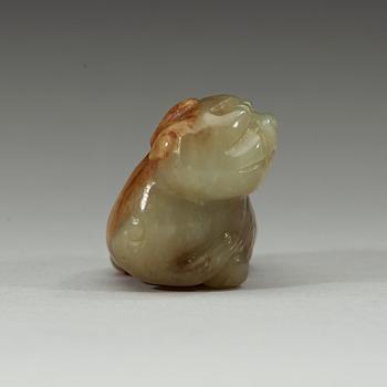 FABELDJUR, jade, troligen Qingdynastin (1644-1912).