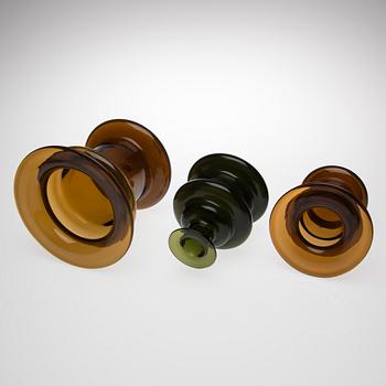 VAS, 3 st, glas, "Novitas", Timo Sarpaneva, Iittala, signerad TS.
