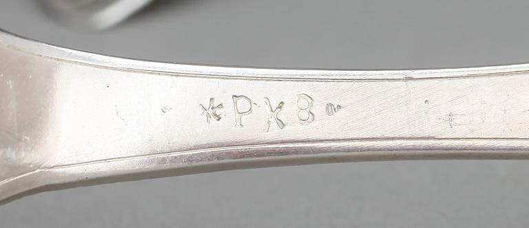 SKEDAR, 9 st, silver, troligen 1800-talets slut samt 1900-tal. Vikt ca 395 g.