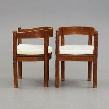 BRÖDERNA ERIKSSON (The Eriksson brothers), attributed to, a pair of stained and carved chairs, Arvika, Art Nouveau,