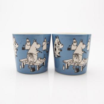 Moomin mugs, a pair, porcelain, Arabia, Finland 1990-96.