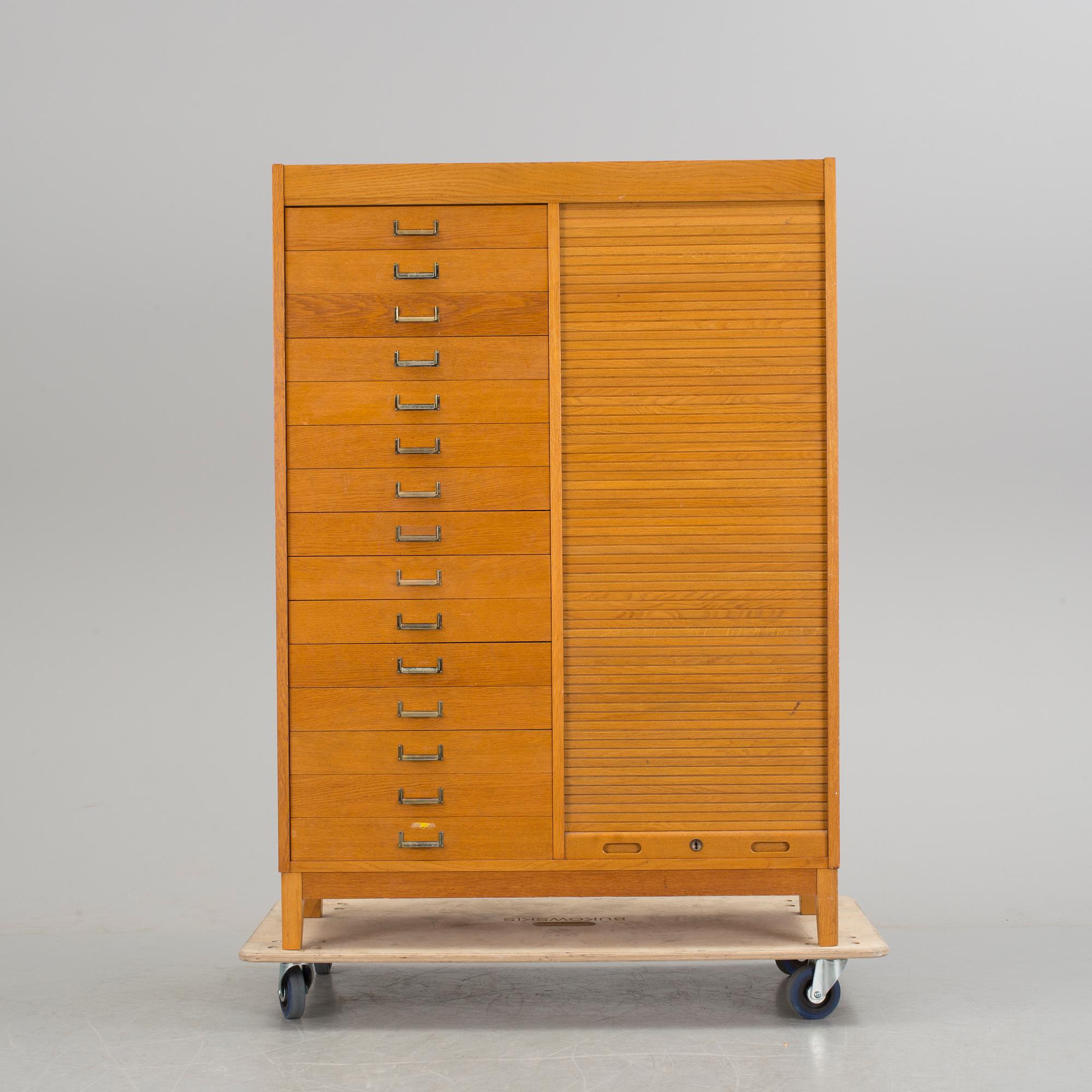 A mid 20th century teak filing cabinet, Åtvidaberg.