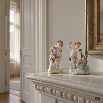 Two German porcelain figures, one Dresden, 1900s.