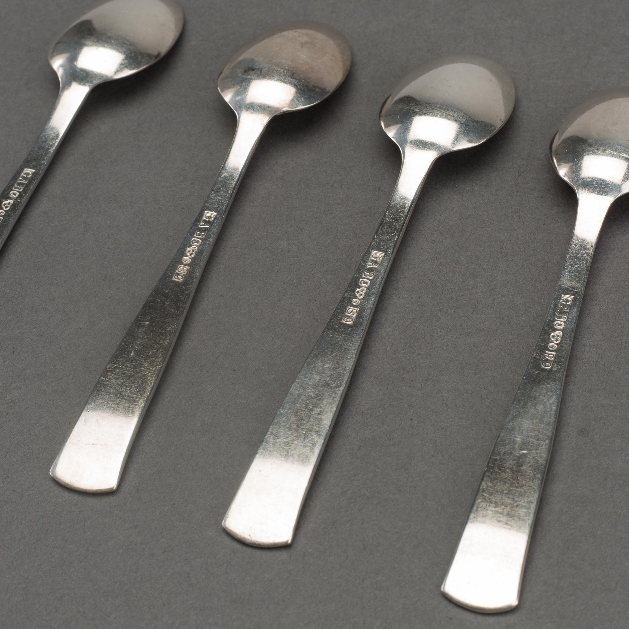 KAFFESKEDAR, silver, 11 st Rosenholm, GAB, Stockholm, 1967.