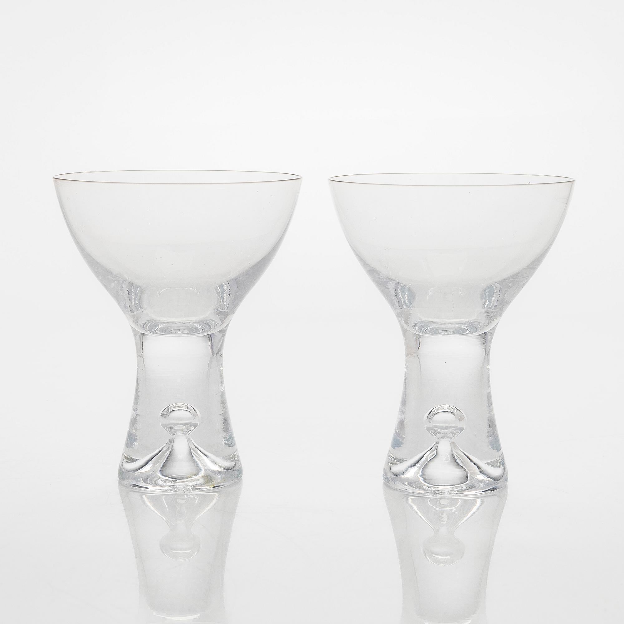 Tapio Wirkkala, champagneglas/ efterrättsskålar, 12 st  "Tapio" modell 2101. Iittala.