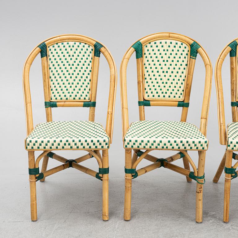 A set of four bistro chairs, late 20th century.
