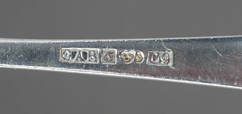 FISKBESTICK, silver, 24 stycken, modell "Rosenholm", Sverige, 1970-1974. Tot vikt: 1049 gram.