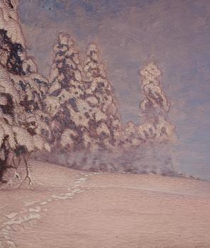 Gustaf Fjaestad, Tracks in the deep snow.