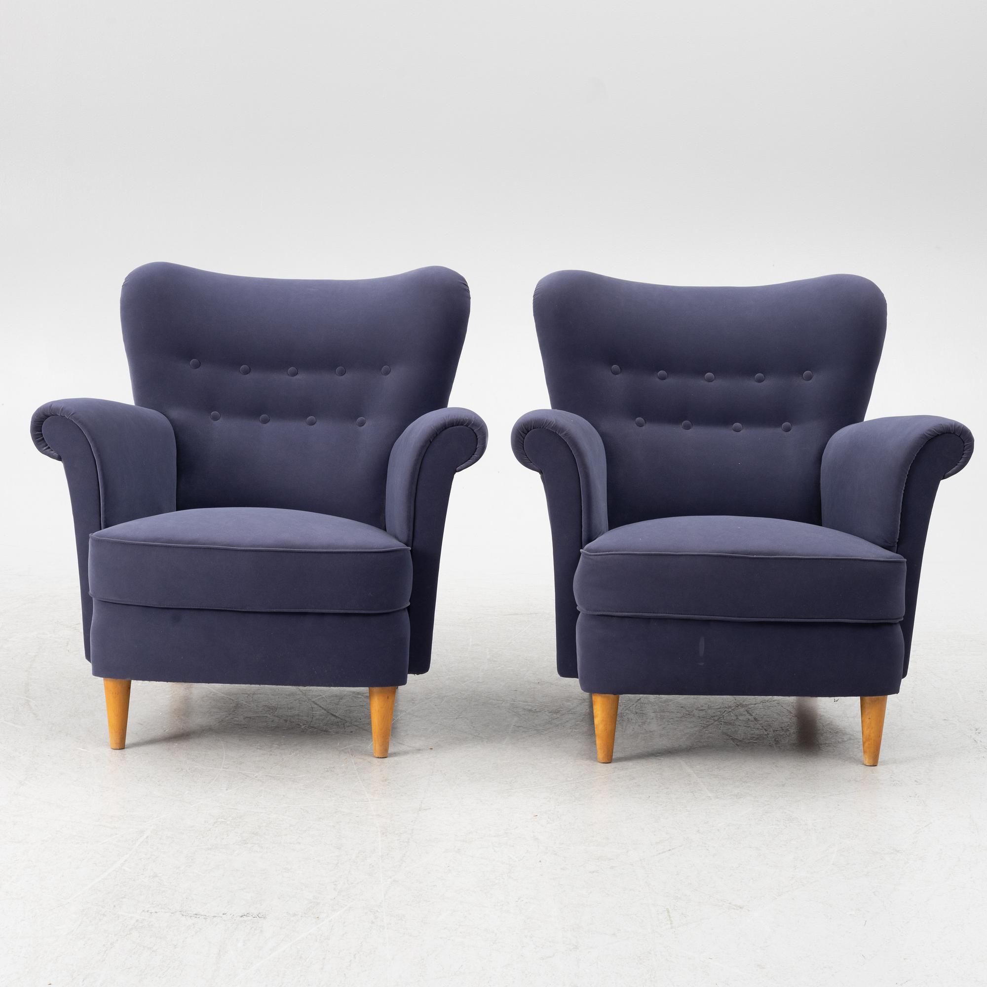 Fåtöljer, ett par,1900-talets mitt.