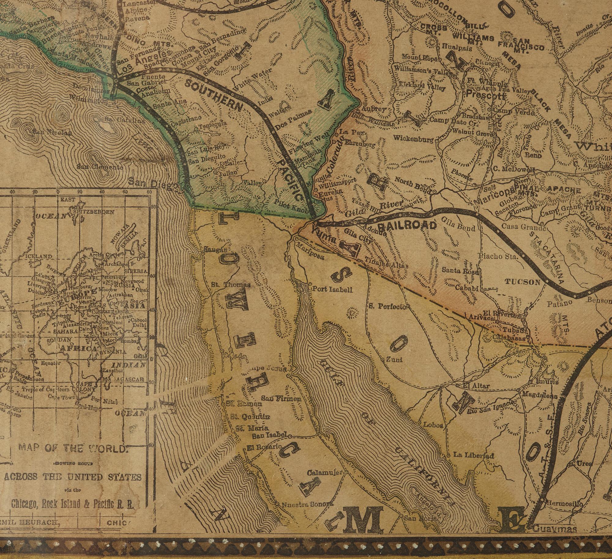 JÄRNVÄGSKARTA, USA. "New Railroad Map of the United States. And the Dominion of Canada....".
