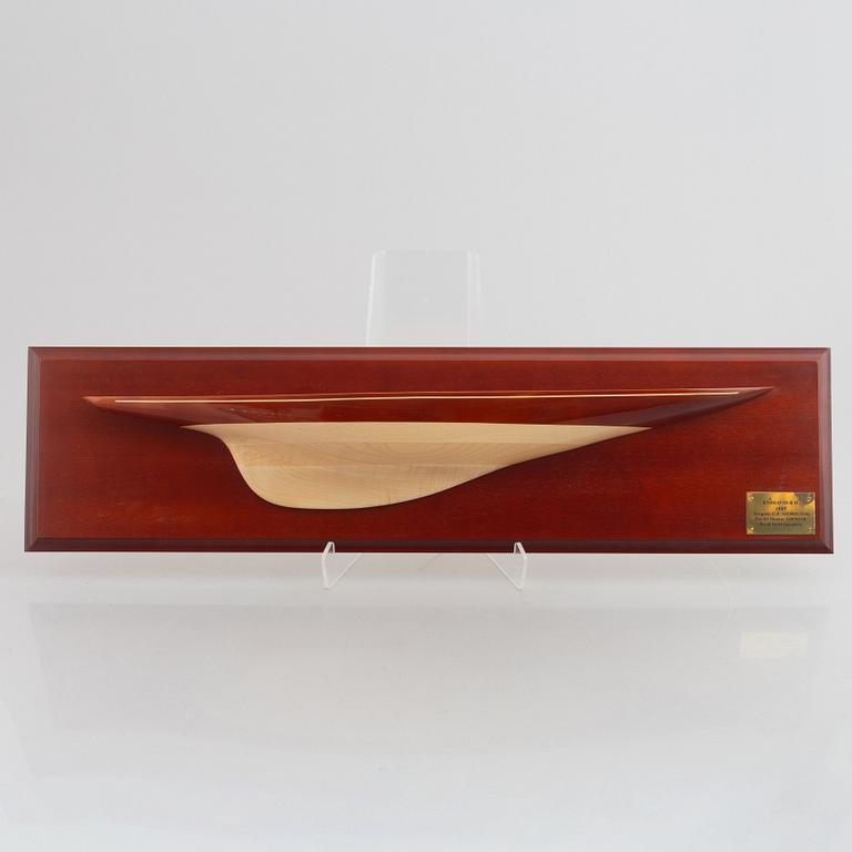 A boat model, 'Endeavour II'.