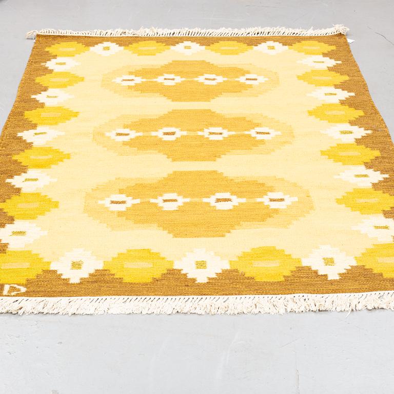 a carpet, flat weave, ca 233,5 x 164-165,5 cm, signed BD.