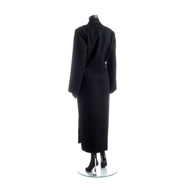 FENDI, a black wool blend coat.
