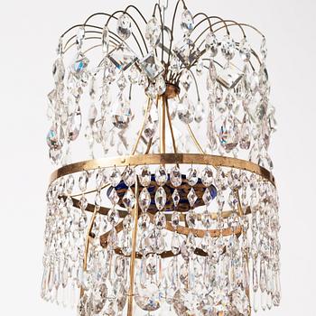 A late Gustavian circa 1800 nine-light chandelier.