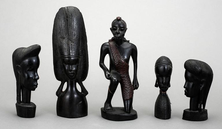 SKULPTURER, 15 st, Afrika, 1900-talets andra hälft.