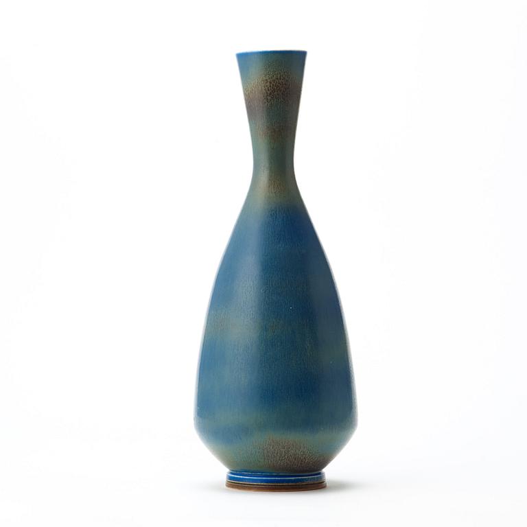 Berndt Friberg, a blue glazed stoneware vase, Gustavsberg studio 1967.