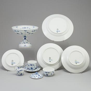 A Danish Royal Copenhagen "Blue Fluted" 36 piece porcelain coffee- and dinner service.