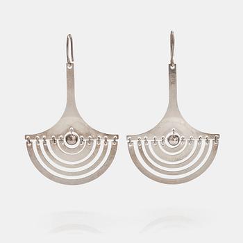 Tapio Wirkkala, "Half moon", A pair of sterling silver earrings. Westerback, Helsinki 1972.