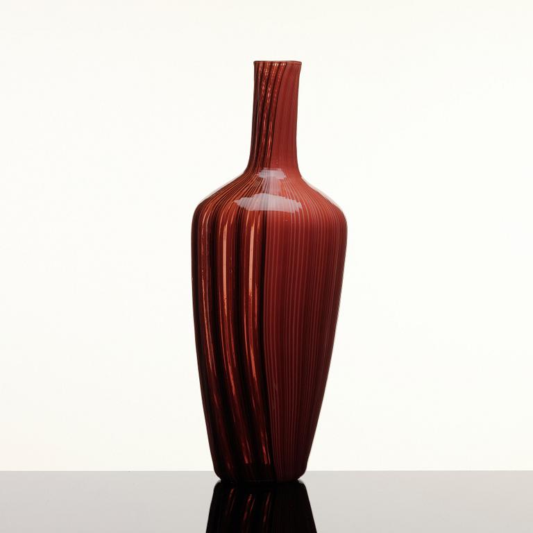 Carlo Scarpa, a 'Tessuto velato' glass vase, Venini, Murano, Italy 1950-60s.
