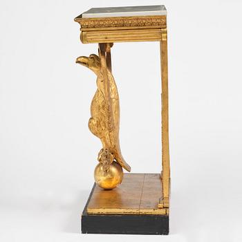 A Swedish Empire giltwood console table, early 19th century.