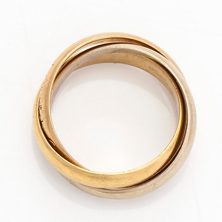 Cartier, ring, "Trinity", 18K trefärgsguld.