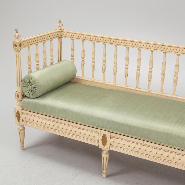 A Gustavian style sofa, late 19th century.